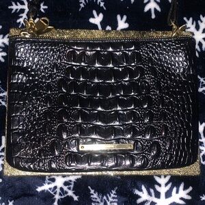 Brahmin Elegant Black Crocodile-Embossed Clutch